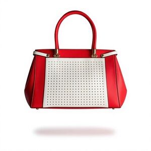 Stylish Red and White Handbag